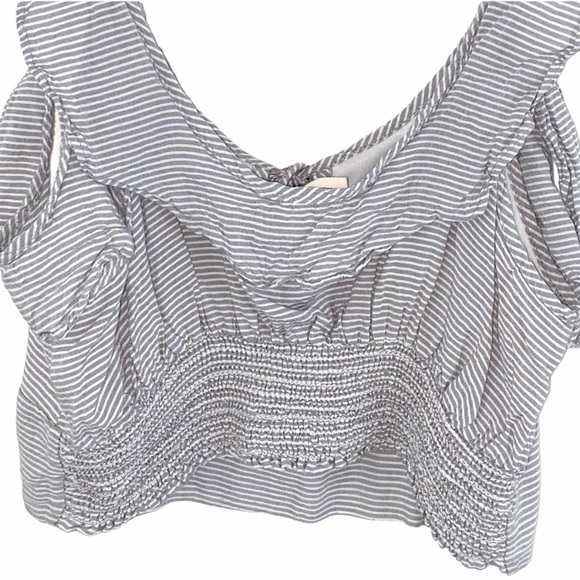 ASOS EMORY PARK Ruffle Crop Pin Cold Shoulder Size Large - Picture 10 of 12